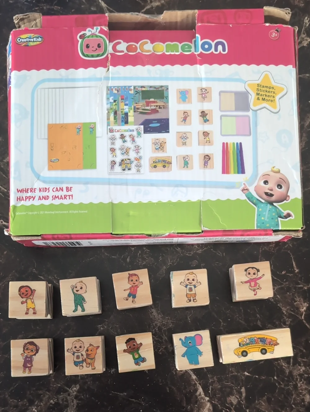 Cocomelon Stamps Set - Colorful Wooden Stamps
